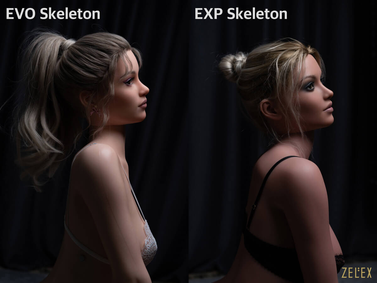 Zelex Vergleich von EXP- und EVO-Skelett